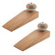 2 Pieces Pea Green Striped Ceramic Floral Door Stoppers